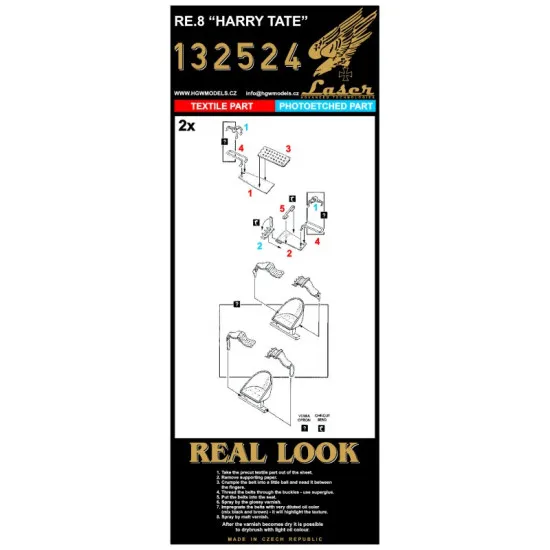 Hgw 132524 1/32 Seatbelts For Re.8 Harry Tate Accessories For Aircraft