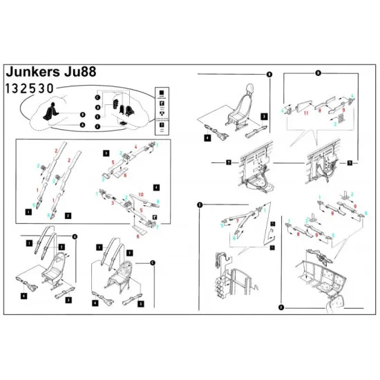 Hgw 132530 1/32 Seatbelts For Junkers Ju 88a-4 For Revell Accessories For Aircraft