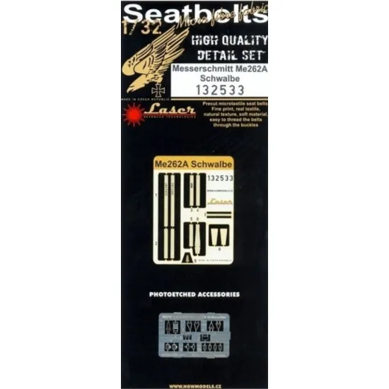 Hgw 132533 1/32 Seatbelts For Messerschmitt Me262a Schwalbe Accessories Kit