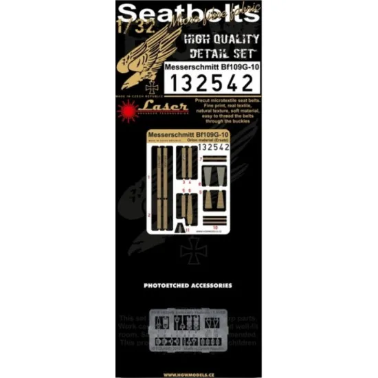 Hgw 132542 1/32 Seatbelts For Bf 109g-10 Orlon Ersatz Accessories Kit