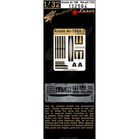 Hgw 132564 1/32 Seatbelts For Arado Ar 196a-3 Accessories For Aircraft Hgw 132564 1/32 Seatbelts For Arado Ar 196a-3 Accessories For Aircraft
