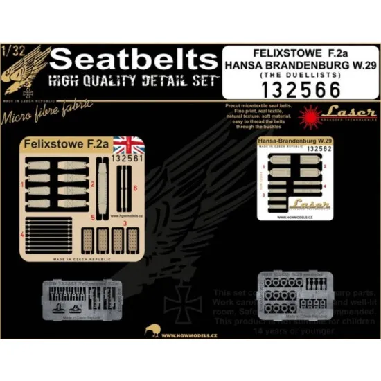 Hgw 132566 1/32 Seatbelts For Felixstowe F.2a And Hansa-b W.29