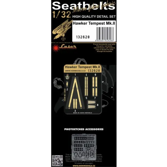 Hgw 132628 1/32 Seatbelts For Hawker Tempest Mk.ii Accessories For Aircraft
