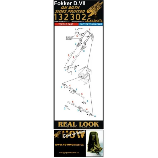 Hgw 132302 1/32 Fokker D.vii Double-sided Seatbelts Accessories For Aircraft