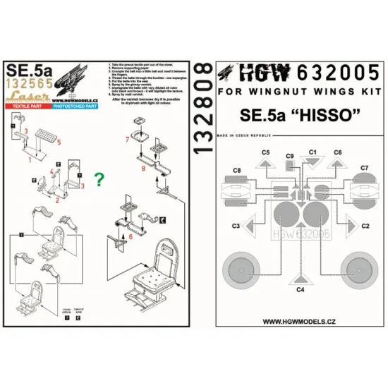 Hgw 132808 1/32 Se.5a Basic Line And Mask Accessories For Aircraft