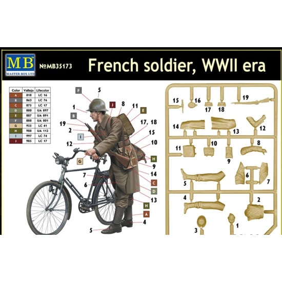 Master Box 35173 1/35 French Soldier. Wwii Era Figures Model Kit