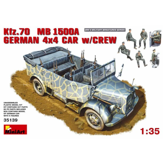 Kfz.70 (MB 1500A) German 4x4 car with crew 1/35 Miniart 35139