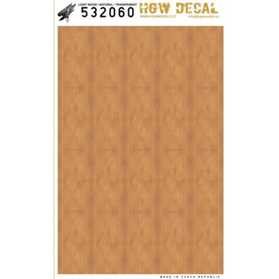 Hgw 532060 1/32 Decal Light Wood Transparent No Grid For Aircraft