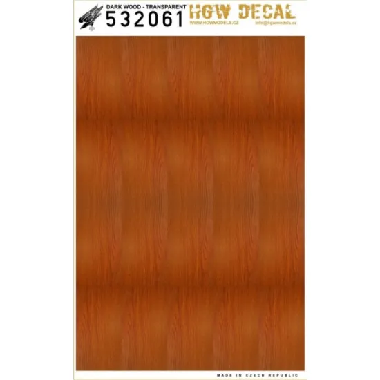 Hgw 532061 1/32 Decal Dark Wood Transparent No Grid For Aircarft