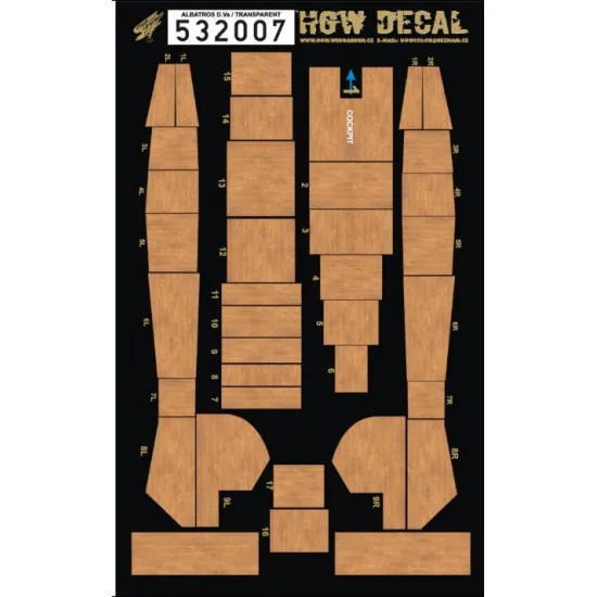 Hgw 532007 1/32 Decal For Albatros D.v And D.va Transparent For Wingnut Wings
