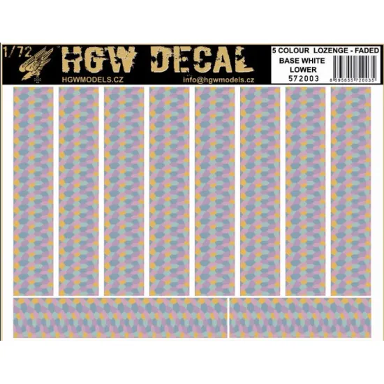 Hgw 572003 1/72 Decal 5 Colour Lozenge Lower Transparent Decals For Aircraft