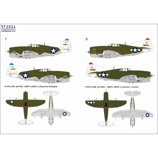 Hgw 572024 1/72 Decal For P-47d Razorback Over New Guinea Pt.1