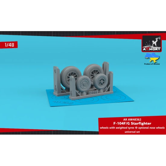 Armory Aw48362 1/48 F 104g Starfighter Weighted Wheels W Optional Nose Wheels Retooled Set