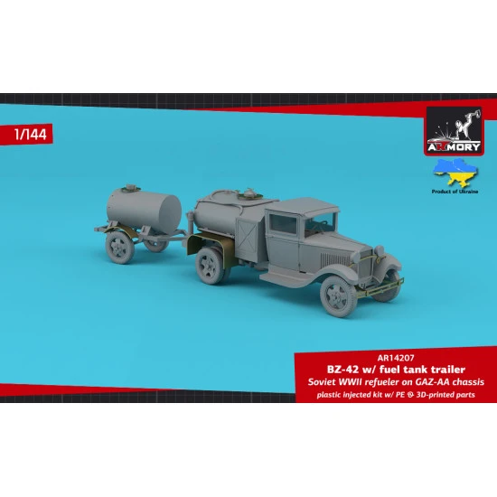 Armory Ar-14207 1/144 Bz 42 Soviet Wwii Refueler On Gaz Aa Chassis W 1 Axle Fuel Tank Trailer