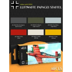 Arcus A2014 Acrylic Paints Set Luftwaffe Papagei Staffel 6 Colors In Set 10ml