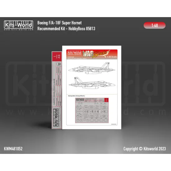 Kits World Kwm481053 1/48 Paint Mask Mcdonnell Douglas F4-b Phantom Ii Academy 12232