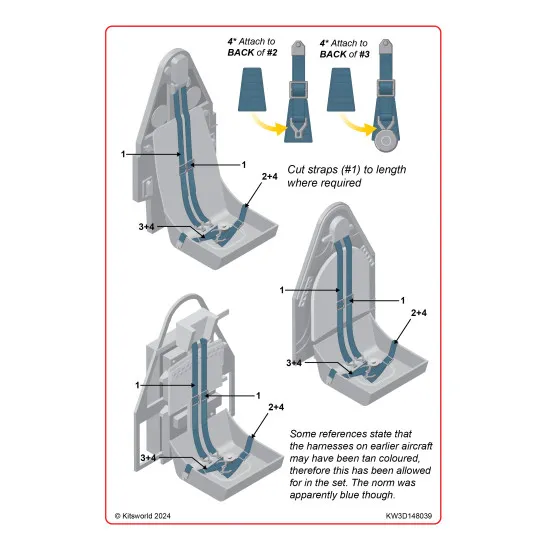 Kitsworld Kw3d148039 1/48 Seat Belts Fairey Gannet As.1as.4 Airfix A11007