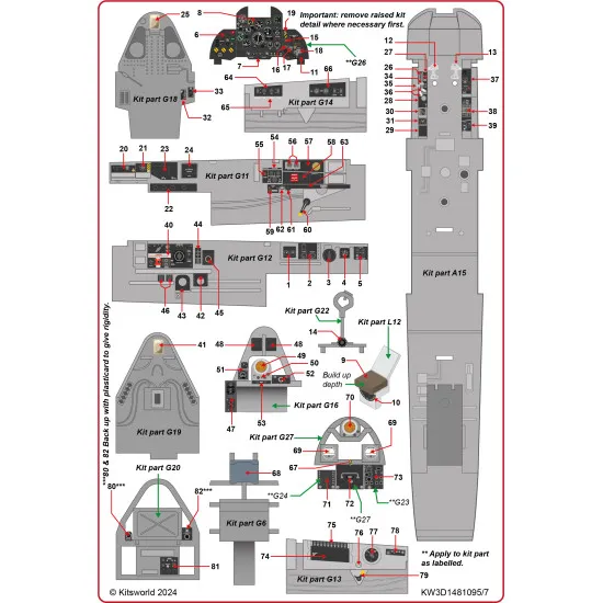 Kits World Kw3d1481097 1/48 Interior Set Fairey Gannet As.1/As.4 Active Displays Airfix A11007