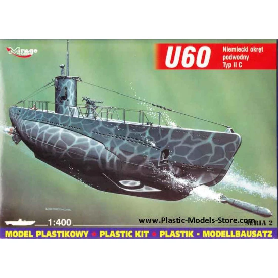 U60 Type IIc German Submarine Kit 1/400 Mirage 40025 U60 Type IIc German Submarine Kit 1/400 Mirage 40025
