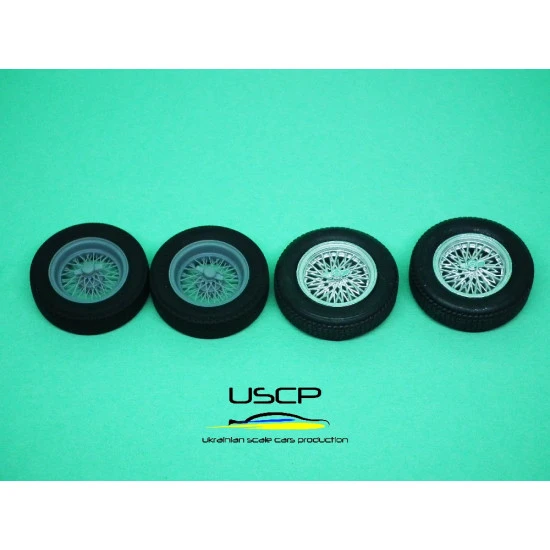 Uscp 24p175 1/24 16 Inch Italian Wire Wheels With Tires For 250 Testa Rossa For Hasegawa Kits 21219, 20242, 20246