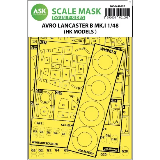 Ask M48007 1/48 Painting Mask For Avro Lancaster Mk.i B For Hk Models
