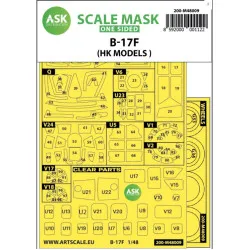 Ask M48009 1/48 Painting Mask For B-17f Flying Fortress Outside For Hk Models