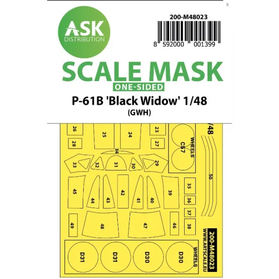 Ask M48023 1/48 Painting Mask For P-61 Black Widow One-sided Gwh