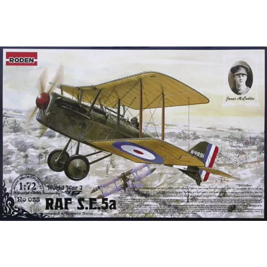 Roden 023 1/72 British Fighter Raf S.e.5a With Hispano Suza Wwi Plastic Model