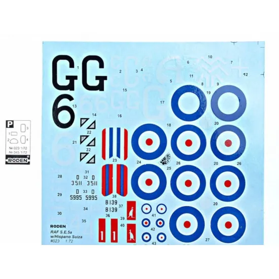 Roden 023 1/72 British Fighter Raf S.e.5a With Hispano Suza Wwi Plastic Model