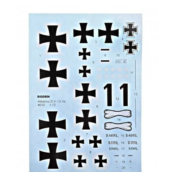 Roden 032 1/72 Albatros D.v/D.va German Fighter Biplane Wwi Model Kit