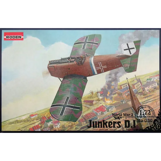 Roden 036 1/72 Junkers D.i Late German Figter 1918 Wwi Model Kit Triplane