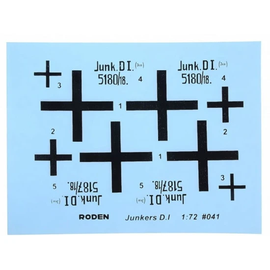 Roden 041 1/72 Junkers D.1 German Figther Aircraft Wwi Plastic Model Kit