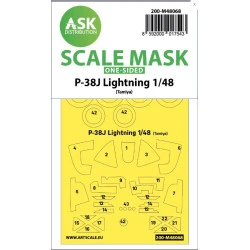 Ask M48068 1/48 One-sided Painting Mask For P-38j Lightning For Tamiya