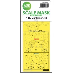 Ask M48069 1/48 Double-sided Painting Mask For P-38j Lightning For Tamiya