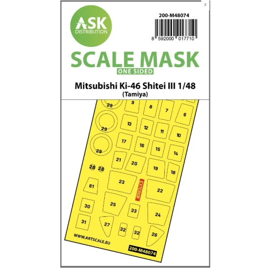 Ask M48074 1/48 One-sided Painting Mask For Mitsubishi Ki-46 Shitei Iii For Tamiya