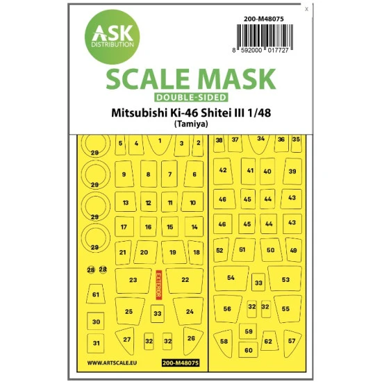 Ask M48075 1/48 Double-sided Painting Mask For Mitsubishi Ki-46 Shitei Iii For Airfix