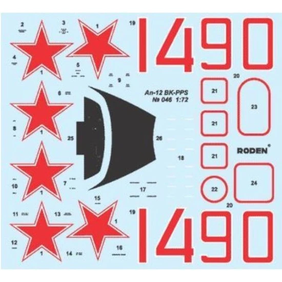 Roden 046 1/72 Antonov An-12bk-pps Soviet Air Force Soviet Airplane Ussr