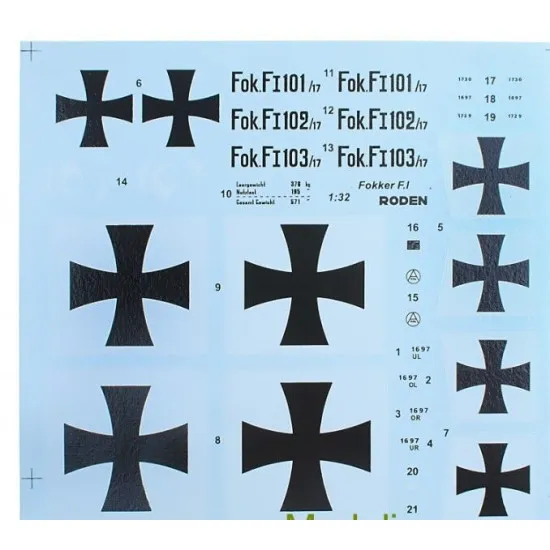 Roden 605 1/32 Fokker F.i German Fighter-triplane Wwi Plastic Model Kit