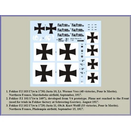 Roden 605 1/32 Fokker F.i German Fighter-triplane Wwi Plastic Model Kit