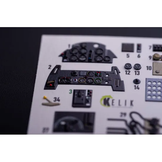 Kelik K32020 1/32 Bf 109 E Interior 3d Decal With 3d Printed Parts For Trumpeter Kit