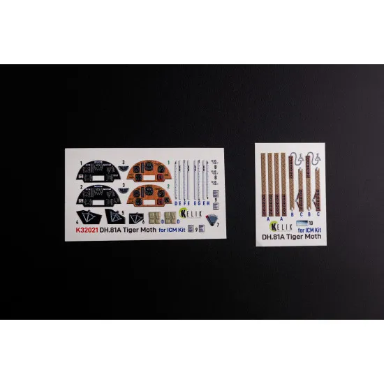 Kelik K32021 1/32 Dh.81a Tiger Moth Interior 3d Decal For Icm Kit