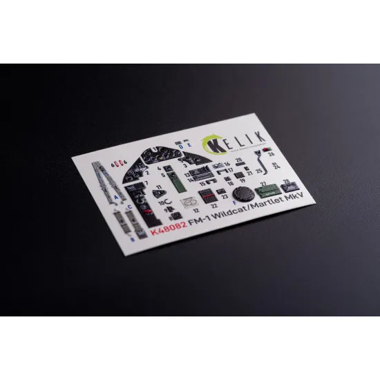 Kelik K48082 1/48 Fm 1 Wildcat Martlet Mk.v Interior 3d Decals For Tamiya Kit