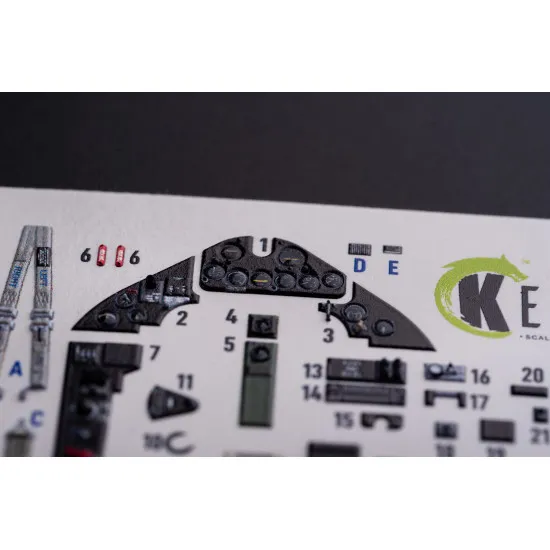 Kelik K48082 1/48 Fm 1 Wildcat Martlet Mk.v Interior 3d Decals For Tamiya Kit