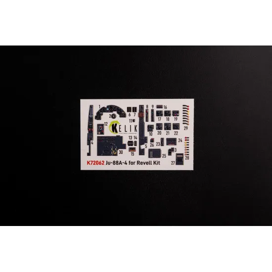 Kelik K72062 1/72 Junkers Ju 88 A-4 Interior 3d Decals For Revell Kit