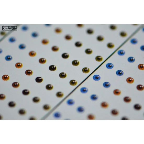 Kits World Kw3de004 Decal Human Eyeballs 1.28mm 1.62mm 1.95mm 2.00mm 42 Pairs