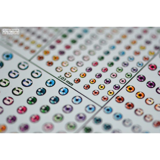 Kits World Kw3de006 Human Eyeballs 1.3mm- 1.5mm- 1.7mm 2.03mm 2.5mm 3.0mm