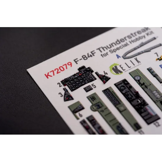 Kelik K72079 1/72 F 84f Thunderstreak Interior 3d Decals For Special Hobby Kit