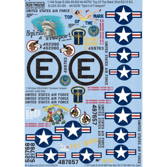 Kits World Kw144008 1/144 Decal For B-29 Super Fortress Accessories For Aircraft