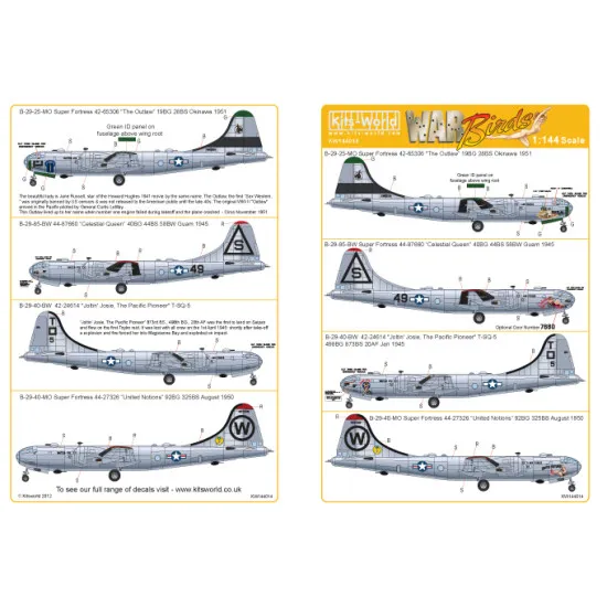 Kits World Kw144014 1/144 Decal For B-29 Superfortress Accessories For Aircraft