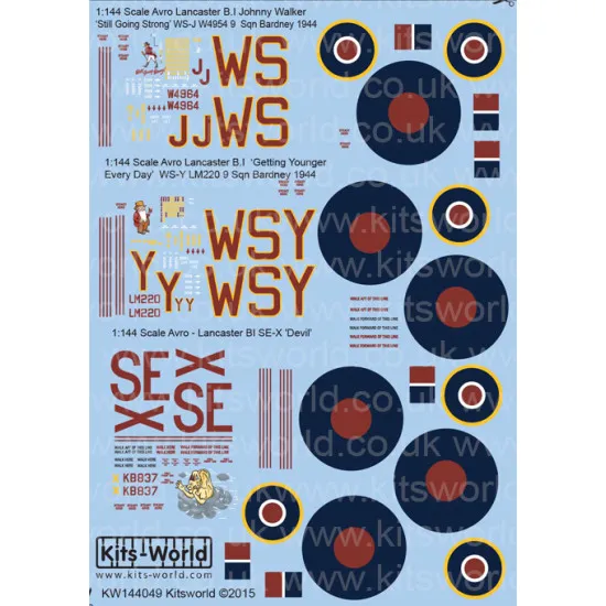 Kits World Kw144049 1/144 Decal For Avro Lancasters Accessories For Aircraft